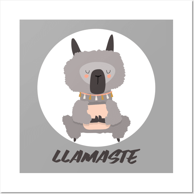 Llama / Yoga Llama / Llamaste / Funny Llama Doing Yoga / Cute Llama / Amazing Yoga Design Wall Art by Redboy